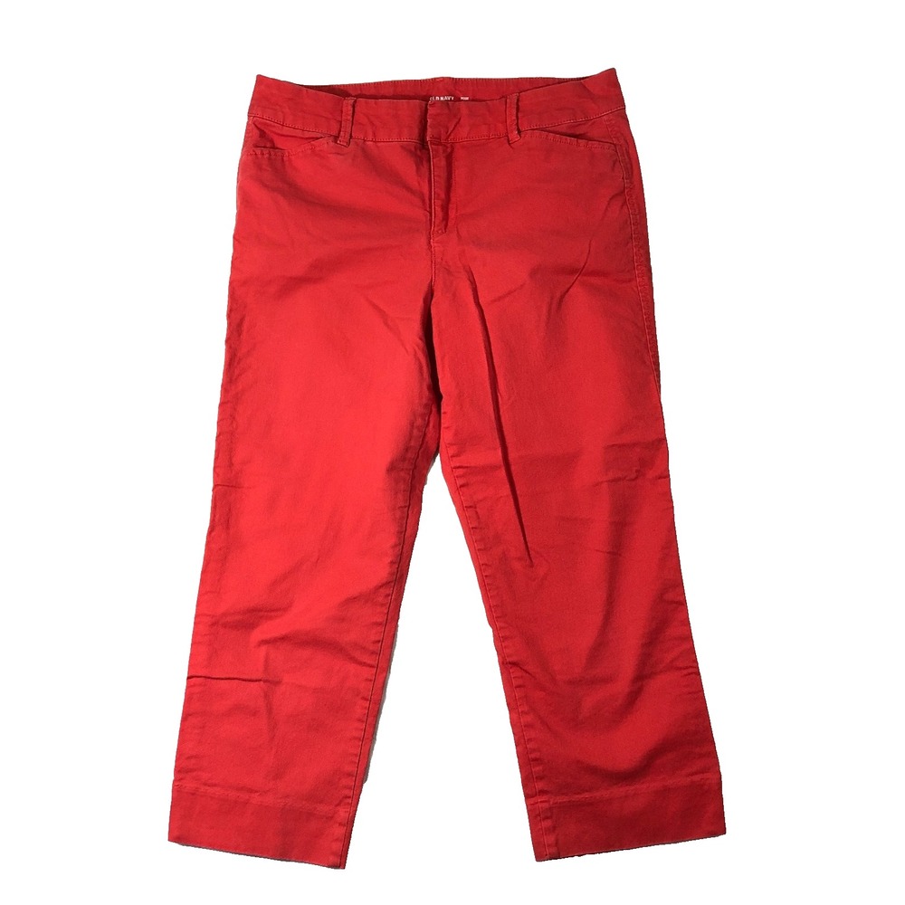 Old Navy Pants Women's Size 4 Tamarind Pixie Chino Mid‎ Rise Straight Crop Ankle